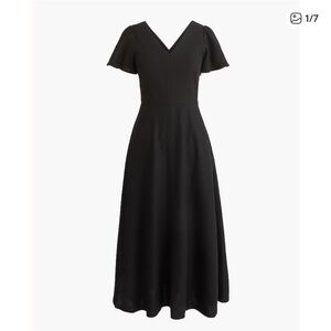 J.Crew $128 Linen Blend Midi Dress Black Size 2 NWT